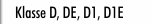 Klasse D, DE, D1, D1E